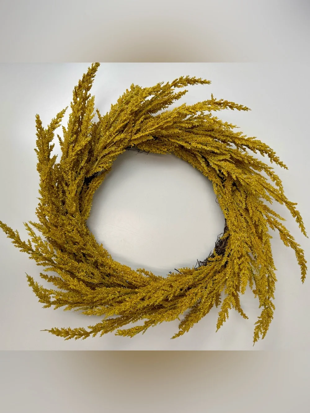 Golden Yellow Rustic Fall Faux Wreath